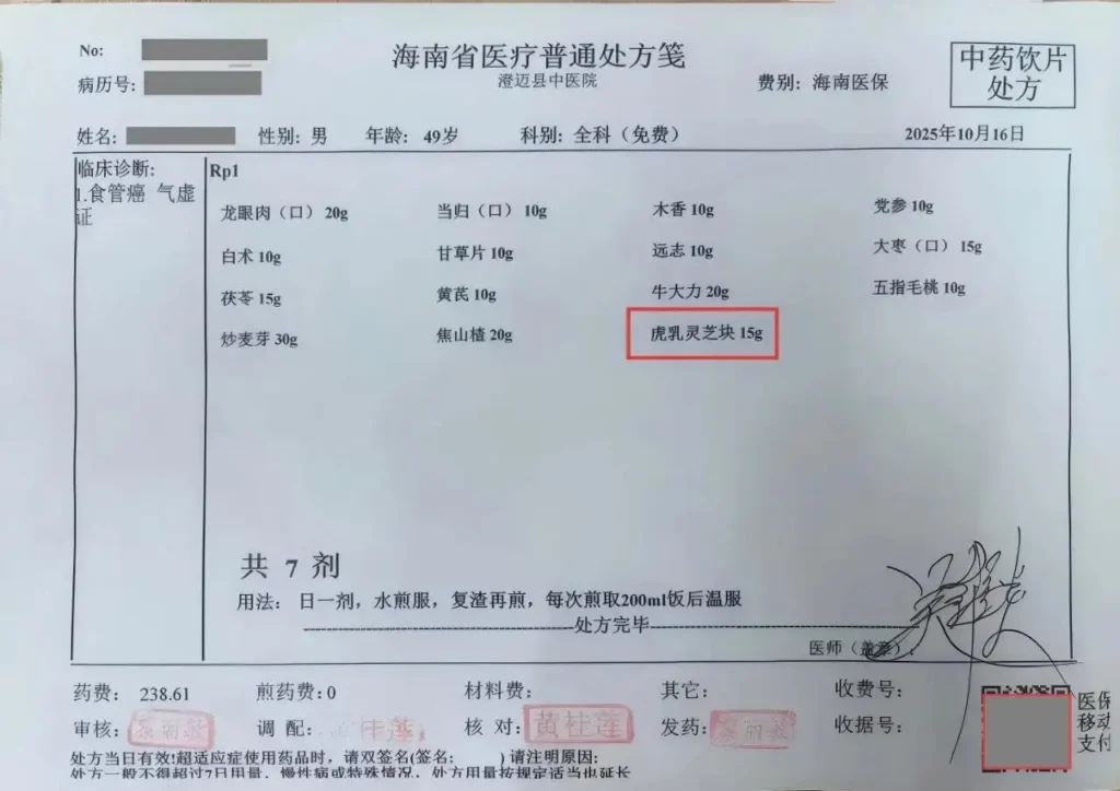 Tiger Milk Mushroom Herbal Prescription