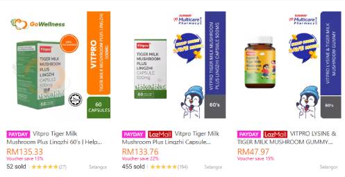 Vitpro Tiger Milk Mushroom Health Supplement