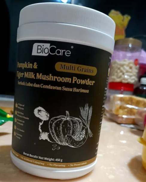 Biocare Multi Grains Pumpkin With Tiger Milk Mushroom Powder old packaing