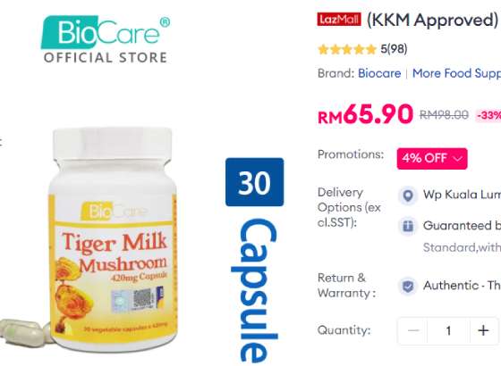 Biocare Tiger Milk Mushroom Capsule KKM Approved (30 Capsules)