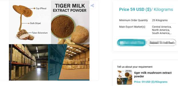 Flamingo tiger milk mushroom extract powder price