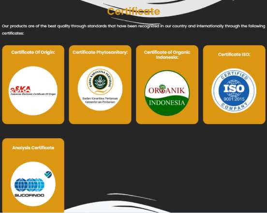 Indomushroom tiger milk mushroom certifieerte