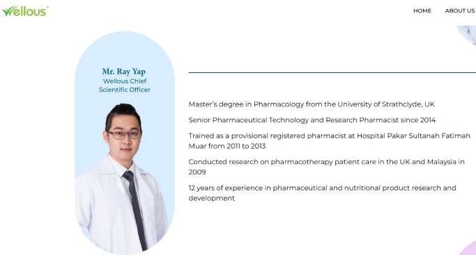 Mr. Ray Yap Wellous Chief Scientific Officer