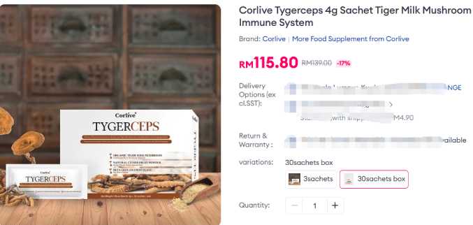 Corlive Tygerceps Tiger Milk Mushroom Lungs Health