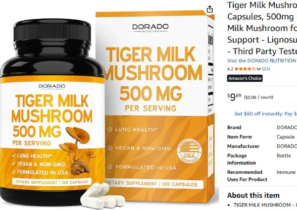 Dorado Nutrition Tiger Milk Mushroom Supplement