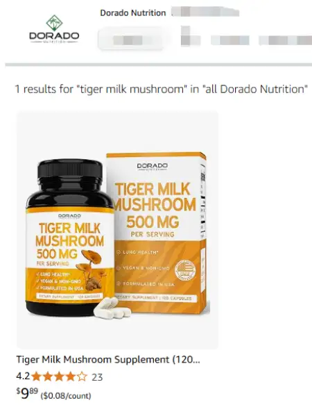 Dorado Nutrition Tiger Milk Mushroom Powder