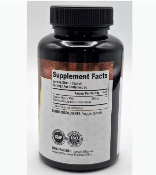 KMs Organic Tiger Milk Mushroom Supplement Facts