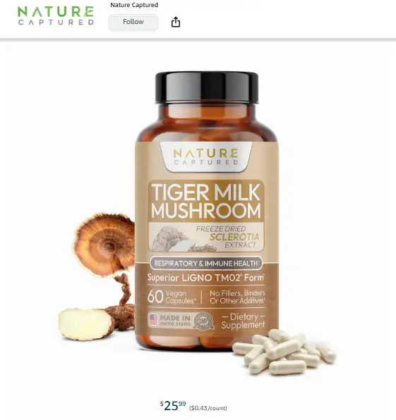 Nature Captured Tiger Milk Mushroom Extract Powder
